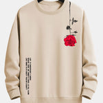 Slogan Rose Print Relax Fit Sweatshirt