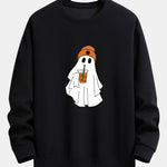 Halloween Ghost Print Relax Fit Sweatshirt