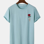 Rose Skull Hand Print Arc Hem T-Shirt