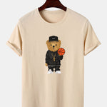 Basketball Bear Print T-Shirt & Jogger Pants
