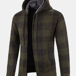 Plaid Zip Up Hooded Sweater