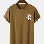 King Crown Print Arc Hem T-Shirt