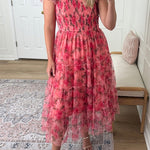 Square Neck Sleeveless Ruffle Tiered Midi Dress