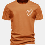 Regular Fit Heart Print Cotton T-Shirt