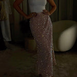 High Waist Party Sequin Midi Skirt