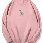 Cute Cartoon Dinosaur Print Cotton Sweatshirt