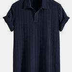 Short Sleeve Jacquard Polo & Straight Leg Ribbed Pants