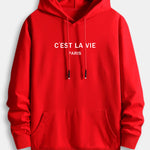 Paris Letter Print Cotton Hoodie