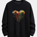 Dissolving Paw Heart Print Relax Fit Sweatshirt