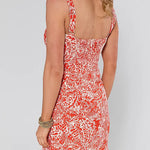 Sleeveless Printed Mini Holiday Dress