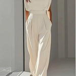 Margovil Round Neck Sleeveless High Waist Wide Leg Jumpsuit