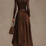 Lunori™ | Aveline Two-Piece Set (Turtleneck & Maxi Skirt)