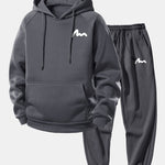Letter Print Drawstring Hoodie & Letter Print Jogger Pants