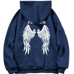 Letter Wings Back Print Hoodie