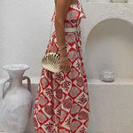 Strapless Tube Marine Life Print Maxi Dress