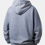 Zipper Bear Print Teddy Lined Hoodie