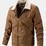 Regular Fit Teddy Lined Faux Suede Jacket
