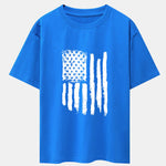 American Flag Print Drop Shoulder Oversize T-Shirt