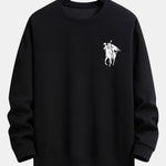 Pumpkin Headless Horseman Print Relax Fit Sweatshirt