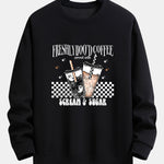 Freshly Boo’d Coffee Halloween Print Relax Fit Sweatshirt