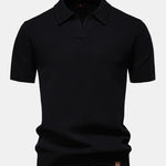 Pineapple Texture Knit V Neck Polo & Cotton Chino Shorts