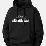 Mountain Nature Print Relax Fit Hoodie