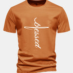 Regular Fit Blessed Print Cotton T-Shirt