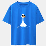 Sunglasses Goose Print Drop Shoulder Oversize T-Shirt