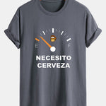 Regular Fit I Need Beer Print Cotton T-Shirt
