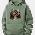 Money Hand Print Drawstring Hoodie