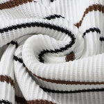 Stripe Waffle Zipper Knit Polo