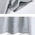 Relax Fit 2 In 1 Notched Collar Waffle T-Shirt & Waffle Pleated Pintuck Straight Leg Pants