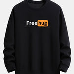 Free Hug Print Relax Fit Sweatshirt