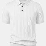 Stripe Knit Polo Shirt
