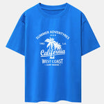 California Palm Tree Print Drop Shoulder Oversize T-Shirt