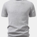3 Pieces Ribbed Crew Neck Knit T-Shirt