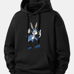 Carton Rabbit Print Relax Fit Hoodie