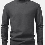 Checkerboard Textured Mock Neck Sweater
