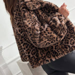 Retro leopard print plush short coat
