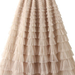 Regal Reverie Tiered Elastic Waist Tulle Maxi Skirt