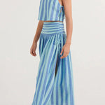 Lace-up Tank and Ruched Waist Midi Skirt Set