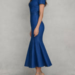 Vintage Tencel Denim Midi Dress With A Fishtail Hem
