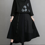 Original Loose Flower Printed Round-Neck Long Sleeves T-Shirt Top