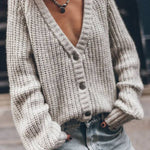 Falling for You Knit Button Up Relaxed Cardigan