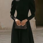 Puff Sleeve Crew Neck Maxi Dress