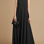 Loose Sleeveless Pockets Solid Color High Neck Maxi Dresses