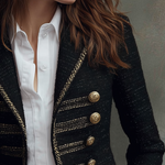 Metal Button Tweed Blazer