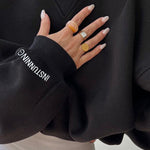 Loose ribbed collar versatile sweatshirt