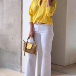 Loose Puff Sleeves Solid Color Lapel Blouses&Shirts Tops