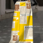 High Waisted Loose Newspaper Print Pockets Skirts Bottoms